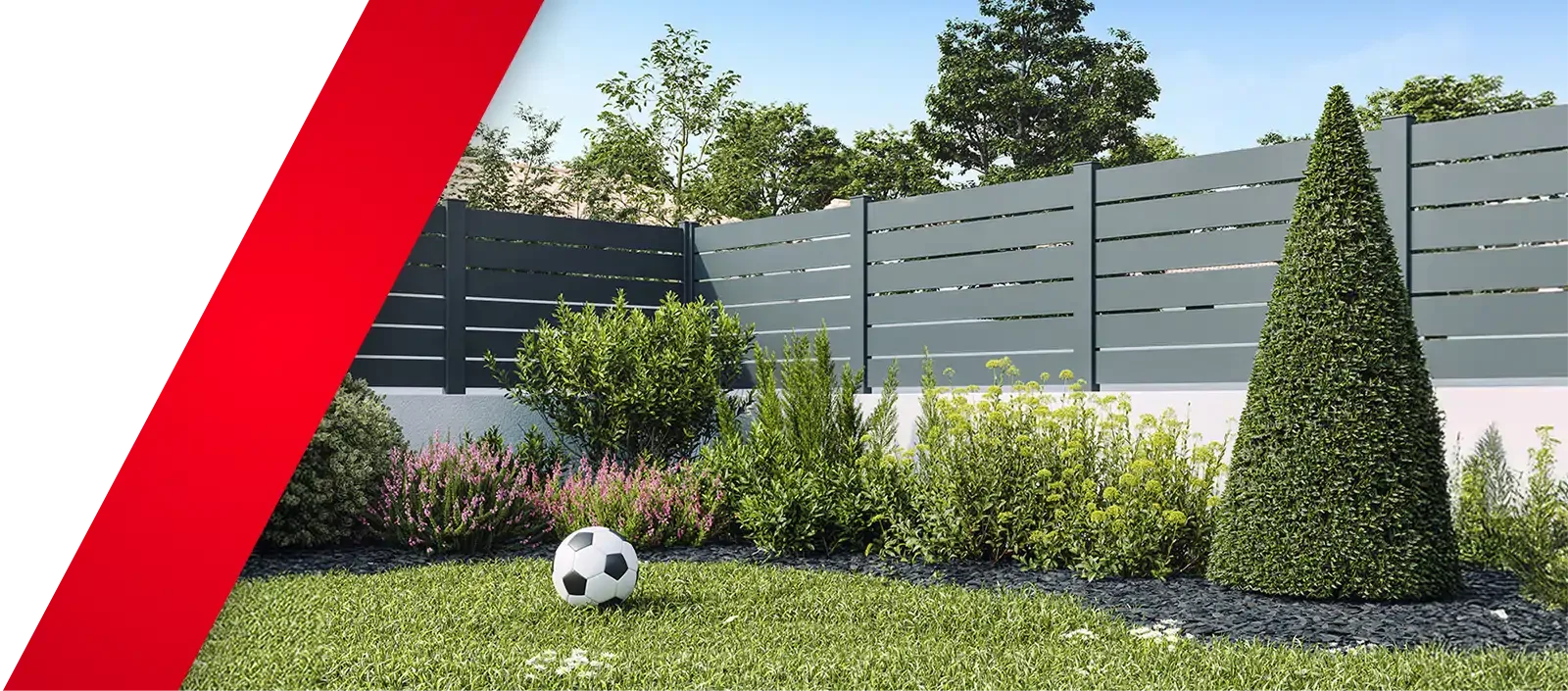 Kit clôture aluminium lames persiennes Gris RAL7016