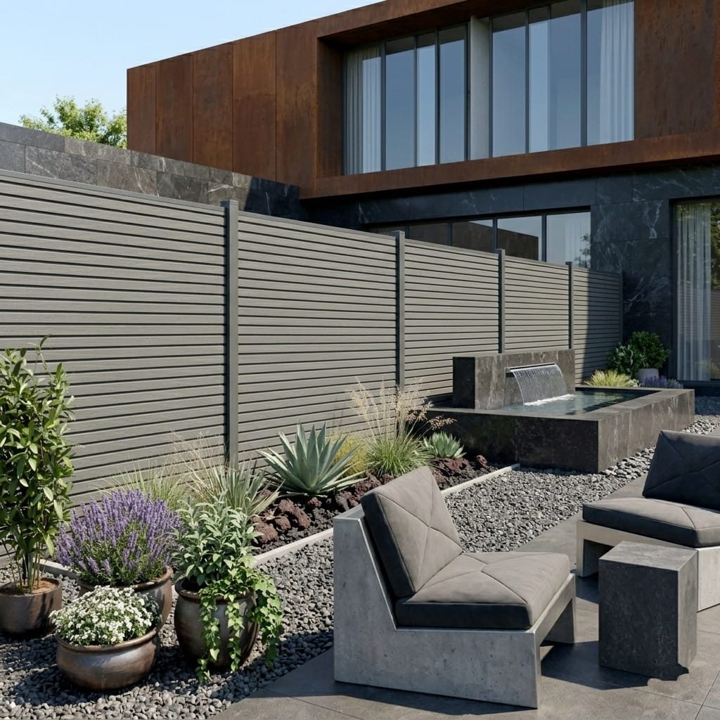 Kit clôture composite lames claustra Gris