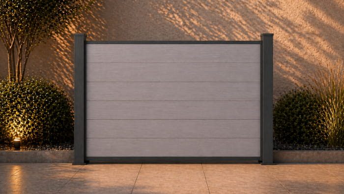 Kit clôture composite lames pleines Gris